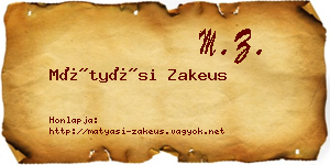 Mátyási Zakeus névjegykártya